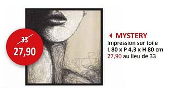 Promotions Mystery impression sur toile - Produit maison - Weba - Valide de 27/03/2024 à 16/05/2024 chez Weba