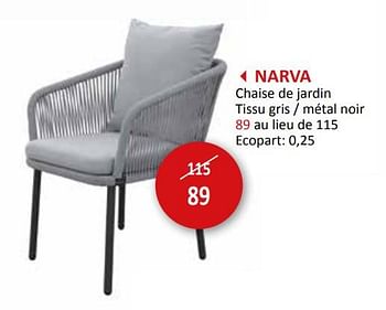 Promoties Narva chaise de jardin - Huismerk - Weba - Geldig van 27/03/2024 tot 16/05/2024 bij Weba