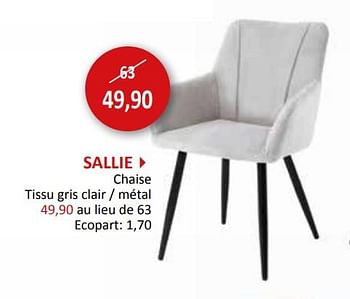 Promotions Sallie chaise - Produit maison - Weba - Valide de 27/03/2024 à 16/05/2024 chez Weba