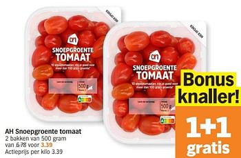 Promoties Snoepgroente tomaat - Huismerk - Albert Heijn - Geldig van 15/04/2024 tot 21/04/2024 bij Albert Heijn