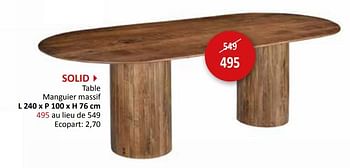 Promoties Solid table - Huismerk - Weba - Geldig van 27/03/2024 tot 16/05/2024 bij Weba