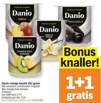 Promoties Danio romige kwark mango-kiwi-banaan - Danio - Geldig van 15/04/2024 tot 21/04/2024 bij Albert Heijn