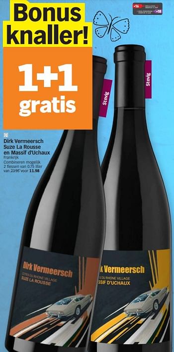 Promoties Dirk vermeersch suze la rousse en massif d`uchaux - Rode wijnen - Geldig van 15/04/2024 tot 21/04/2024 bij Albert Heijn