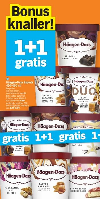 Promoties Häagen-dazs ijspints salted caramel - Haagen-Dazs - Geldig van 15/04/2024 tot 21/04/2024 bij Albert Heijn