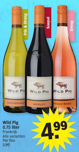 Promoties Wild pig - Witte wijnen - Geldig van 15/04/2024 tot 21/04/2024 bij Albert Heijn