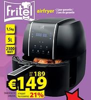 Promoties Fritel airfryer snacktastic 6902xxl - Fritel - Geldig van 17/04/2024 tot 24/04/2024 bij ElectroStock