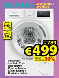 Siemens wasmachine - lave-linge wm14n2e3fg-Siemens