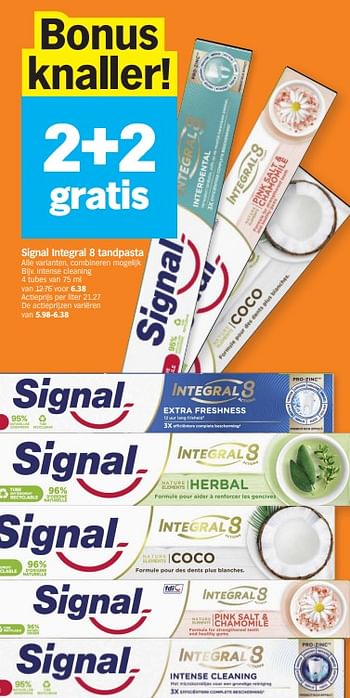 Promoties Signal integral 8 tandpasta - Signal - Geldig van 15/04/2024 tot 21/04/2024 bij Albert Heijn
