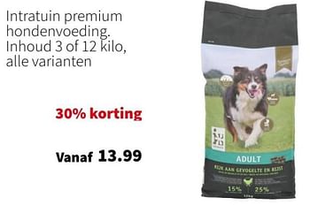 Promoties Intratuin premium hondenvoeding - Huismerk - Intratuin - Geldig van 14/04/2024 tot 21/04/2024 bij Intratuin