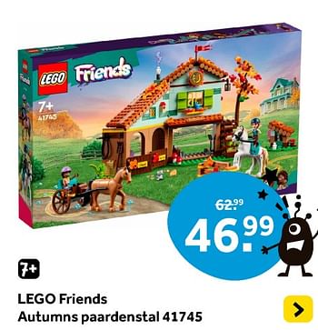 Promotions Lego friends autumns paardenstal 41745 - Lego - Valide de 12/04/2024 à 28/04/2024 chez Intertoys