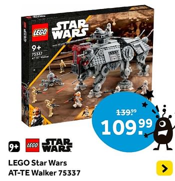 Promoties Lego star wars at-te walker 75337 - Lego - Geldig van 12/04/2024 tot 28/04/2024 bij Intertoys