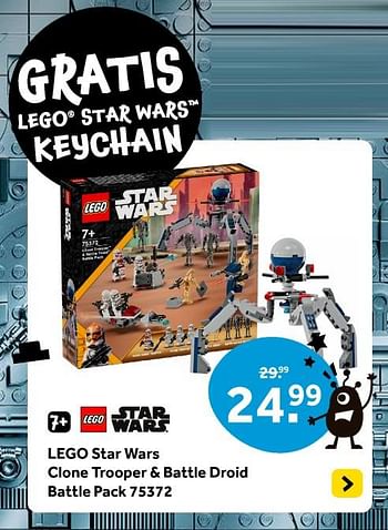 Promoties Lego star wars clone trooper + battle droid battle pack 75372 - Lego - Geldig van 12/04/2024 tot 28/04/2024 bij Intertoys