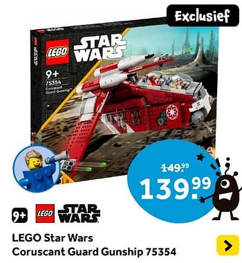 Promoties Lego star wars coruscant guard gunship 75354 - Lego - Geldig van 12/04/2024 tot 28/04/2024 bij Intertoys