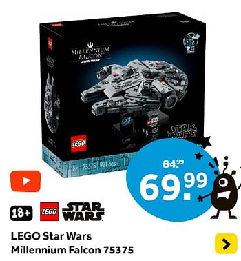 Promoties Lego star wars millennium falcon 75375 - Lego - Geldig van 12/04/2024 tot 28/04/2024 bij Intertoys