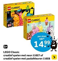 Lego classic creatief spelen met neon 11027 of creatief spelen met pastelkleuren 11028-Lego