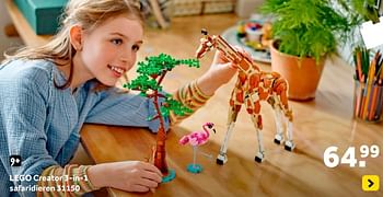 Promoties Lego creator 3-in-1 safaridieren 31150 - Lego - Geldig van 12/04/2024 tot 28/04/2024 bij Intertoys