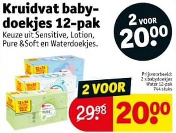 Promoties Babydoekjes water - Huismerk - Kruidvat - Geldig van 16/04/2024 tot 21/04/2024 bij Kruidvat