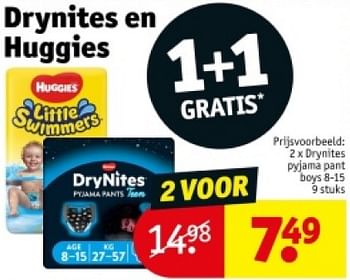 Promoties Drynites pyjama pant boys - Huggies - Geldig van 16/04/2024 tot 21/04/2024 bij Kruidvat