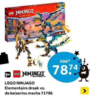 Promotions Lego ninjago elementaire draak vs. de keizerins mecha 71796 - Lego - Valide de 12/04/2024 à 28/04/2024 chez Intertoys