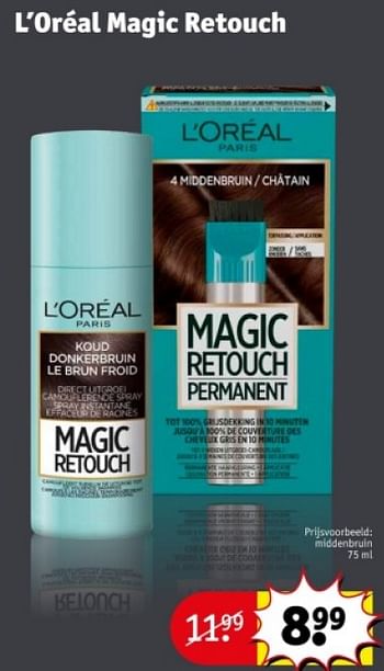 Promoties L’oréal magic retouch middenbruin - L'Oreal Paris - Geldig van 16/04/2024 tot 21/04/2024 bij Kruidvat