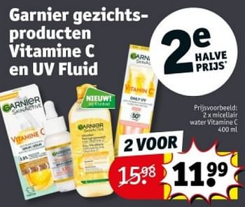 Promoties Micellair water vitamine c - Garnier - Geldig van 16/04/2024 tot 21/04/2024 bij Kruidvat