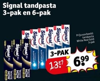 Promoties Tandpasta white now gold - Signal - Geldig van 16/04/2024 tot 21/04/2024 bij Kruidvat