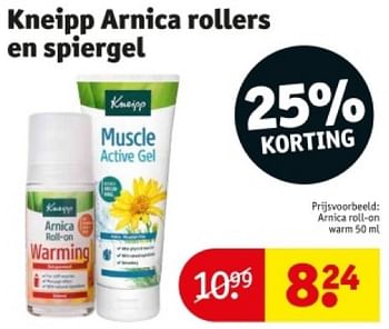 Promoties Arnica roll-on warm - Kneipp - Geldig van 16/04/2024 tot 21/04/2024 bij Kruidvat
