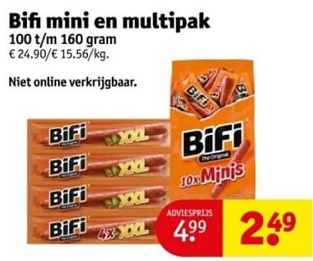 Promotions Bifi mini en multipak - Bifi - Valide de 16/04/2024 à 21/04/2024 chez Kruidvat