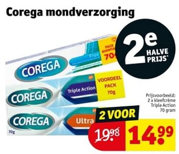 Promotions Corega mondverzorging kleefcrème triple action - Corega - Valide de 16/04/2024 à 21/04/2024 chez Kruidvat