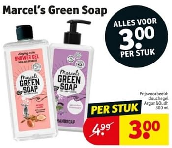 Promotions Douchegel argan+oudh - Marcel's Green Soap - Valide de 16/04/2024 à 21/04/2024 chez Kruidvat