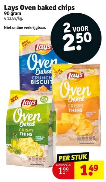 Promoties Lays oven baked chips - Lay's - Geldig van 16/04/2024 tot 21/04/2024 bij Kruidvat