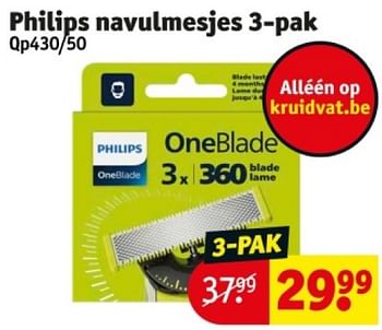 Promotions Philips navulmesjes qp430-50 - Philips - Valide de 16/04/2024 à 21/04/2024 chez Kruidvat