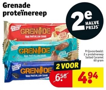 Promotions Proteïnereep salted caramel - Grenade - Valide de 16/04/2024 à 21/04/2024 chez Kruidvat