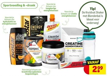 Promoties Sportvoeding + -drank - Huismerk - Kruidvat - Geldig van 16/04/2024 tot 21/04/2024 bij Kruidvat