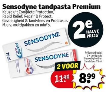 Promoties Tandpasta gevoeligheid en tandvlees - Sensodyne - Geldig van 16/04/2024 tot 21/04/2024 bij Kruidvat