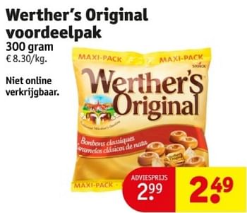 Promoties Werther’s original voordeelpak - Werther's Original - Geldig van 16/04/2024 tot 21/04/2024 bij Kruidvat