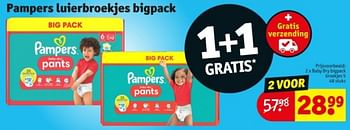 Promotions Baby dry bigpack broekjes 5 - Pampers - Valide de 16/04/2024 à 21/04/2024 chez Kruidvat