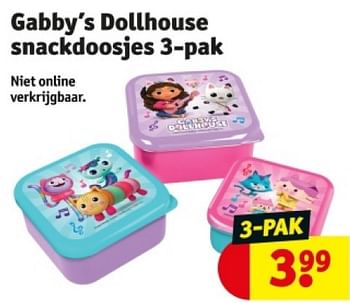 Promotions Gabby’s dollhouse snackdoosjes - Gabby's Dollhouse - Valide de 16/04/2024 à 21/04/2024 chez Kruidvat