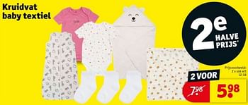 Promoties Kruidvat baby textiel sok wit - Huismerk - Kruidvat - Geldig van 16/04/2024 tot 21/04/2024 bij Kruidvat