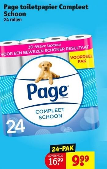 Promoties Page toiletpapier compleet schoon - Page - Geldig van 16/04/2024 tot 21/04/2024 bij Kruidvat