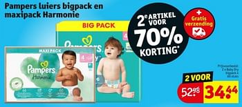 Promotions Pampers luiers baby dry bigpack 4 - Pampers - Valide de 16/04/2024 à 21/04/2024 chez Kruidvat