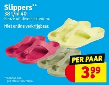 Promoties Slippers - Huismerk - Kruidvat - Geldig van 16/04/2024 tot 21/04/2024 bij Kruidvat