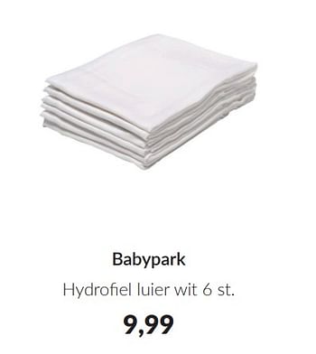Promotions Babypark hydrofiel luier wit - Produit Maison - Babypark - Valide de 09/04/2024 à 13/05/2024 chez BabyPark