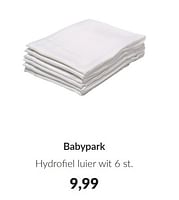 Promoties Babypark hydrofiel luier wit - Huismerk - Babypark - Geldig van 09/04/2024 tot 13/05/2024 bij BabyPark