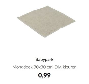 Promoties Babypark monddoek - Huismerk - Babypark - Geldig van 09/04/2024 tot 13/05/2024 bij BabyPark