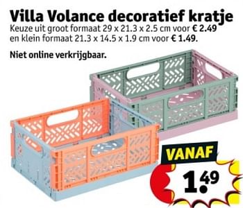 Promotions Villa volance decoratief kratje - Villa Volance - Valide de 16/04/2024 à 21/04/2024 chez Kruidvat