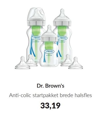 Promotions Dr. brown`s anti-colic startpakket brede halsfles - DrBrown's - Valide de 09/04/2024 à 13/05/2024 chez BabyPark