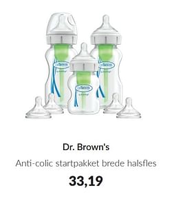 Dr. brown`s anti-colic startpakket brede halsfles