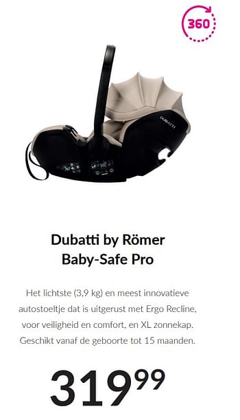 Promoties Dubatti by römer baby-safe pro - Dubatti  - Geldig van 09/04/2024 tot 13/05/2024 bij BabyPark