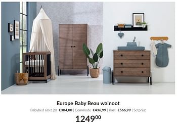 Promoties Europe baby beau walnoot - Europe baby - Geldig van 09/04/2024 tot 13/05/2024 bij BabyPark
